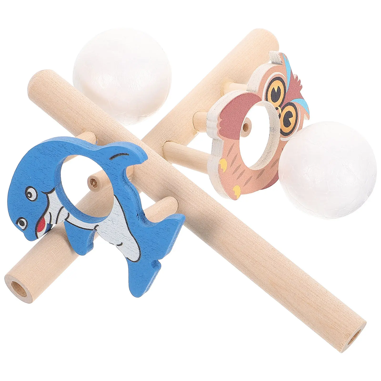 2Sets Floating Blow Pipe Ball Balancing Educational Game for Kids Develops Breath Control Lip Muscle Vital Capacity Fun Party