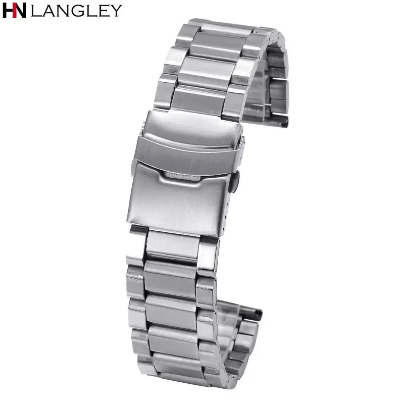 12mm 14mm 16mm 18mm 20mm 22mm 24mm Width Watch Band Stainless Steel Strap Five-bead Diving Steel Strap Watch Accessories Tool