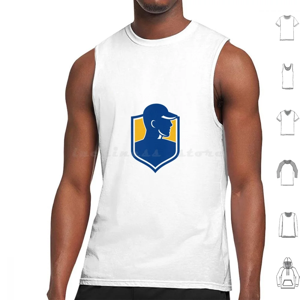 Industrial Worker Crest Icon Tank Tops Vest Sleeveless Icon Industrial Worker Worker Laborer Technician Factory Worker