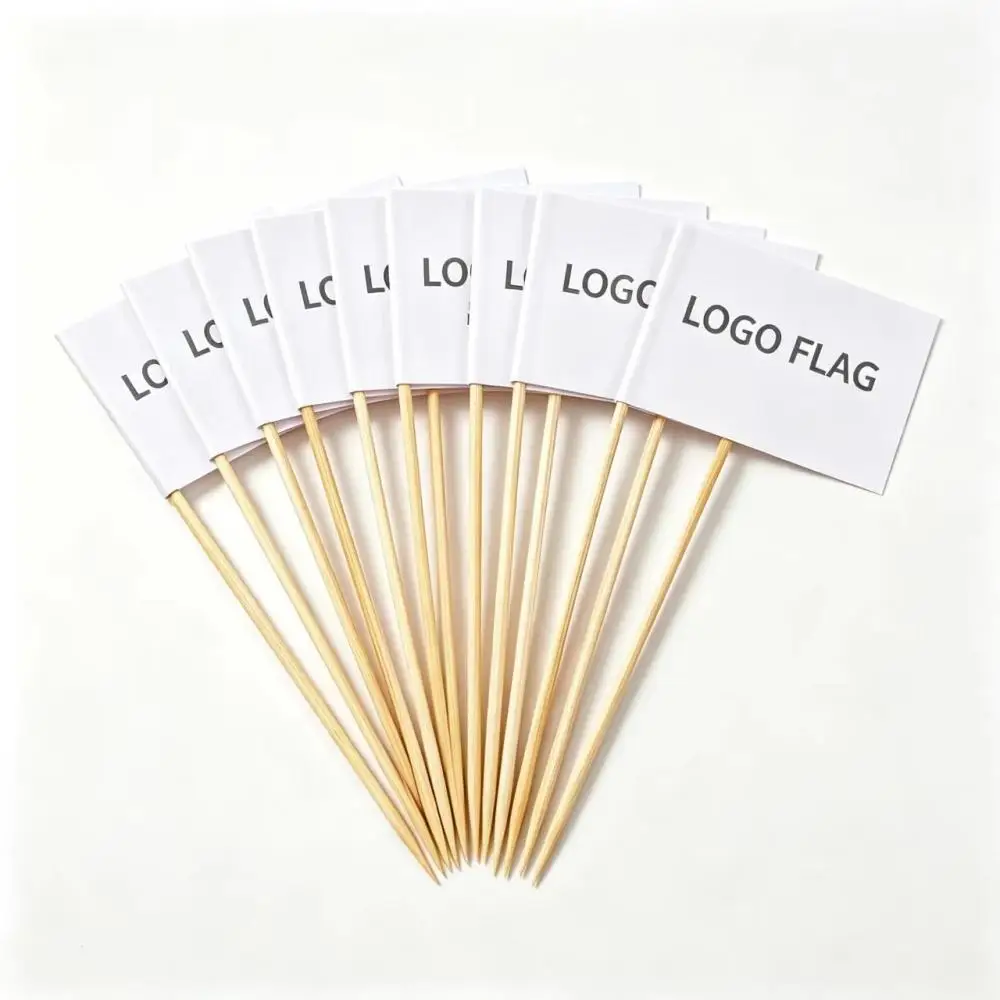 Disposable toothpick flag custom accessories toothpick flag custom sign logo label sticker stall hamburger cake decoration