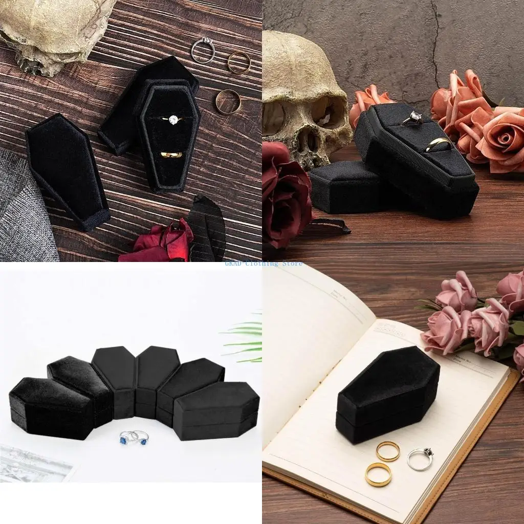 

N0PE Coffin Ring Box Holder Showcase Ring for Engagement Proposal