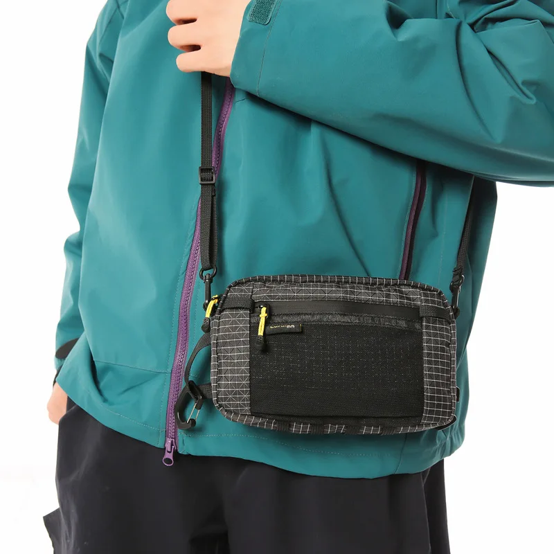 Small Grid Pattern Shoulder Bag Mesh Pocket Crossbody Bag Lightweight Casual Techwear 2026 New Fashion