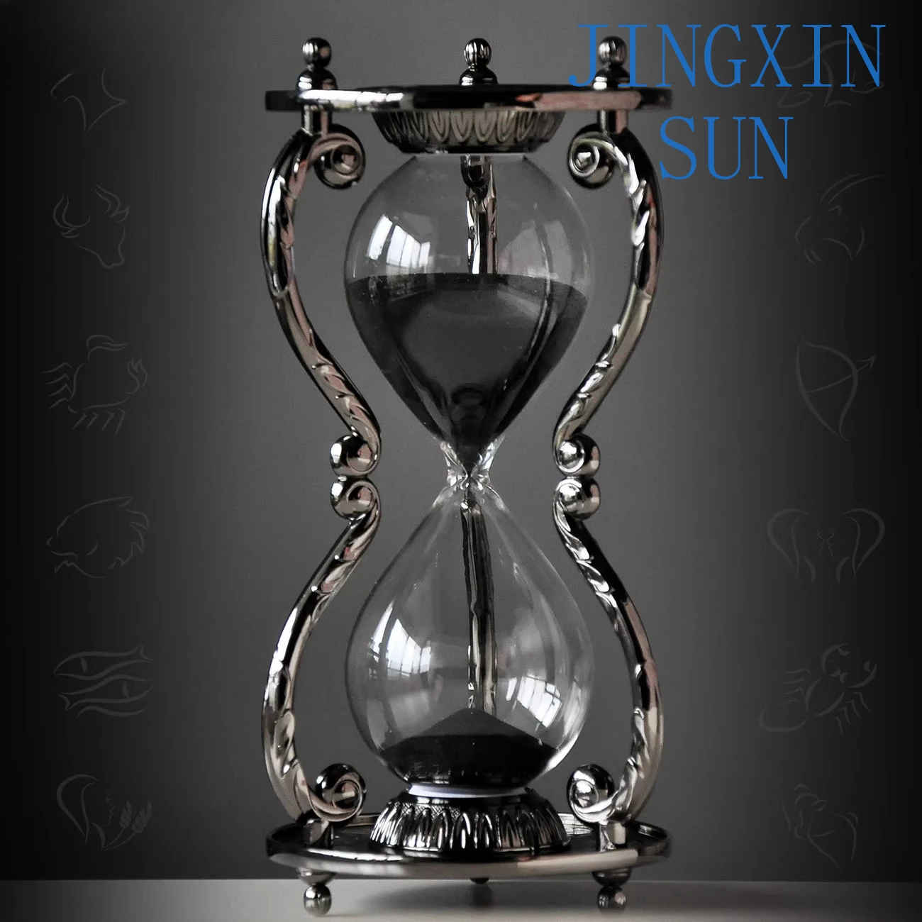 Twelve constellations metal hourglass 30 minutes timer creative ornament home decoration for men and girlfriends gift