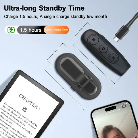 Sidvändare för Clicker Sidvändare Fjärrstyrd sidvändare för Android-surfplattor iPhone Läsromaner för Kindle Tillbehör 6 best sales Kindle-fjärrkontrollen - №6