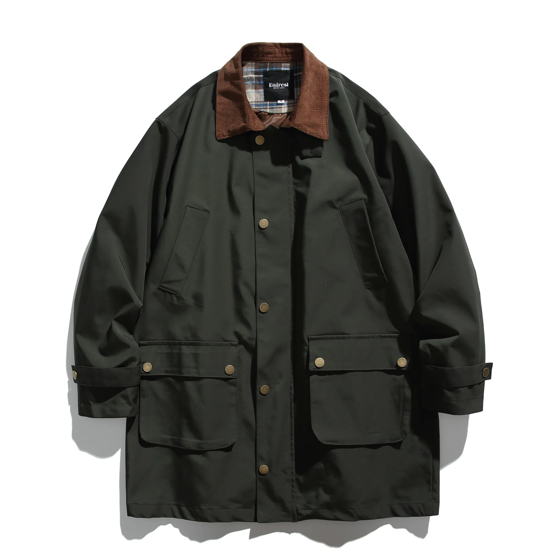 

Japanese Amekaji Vintage Outdoor Windbreaker Jackets for Men Clothing Casual Lapel Cargo Coat Fashion Jacket Male