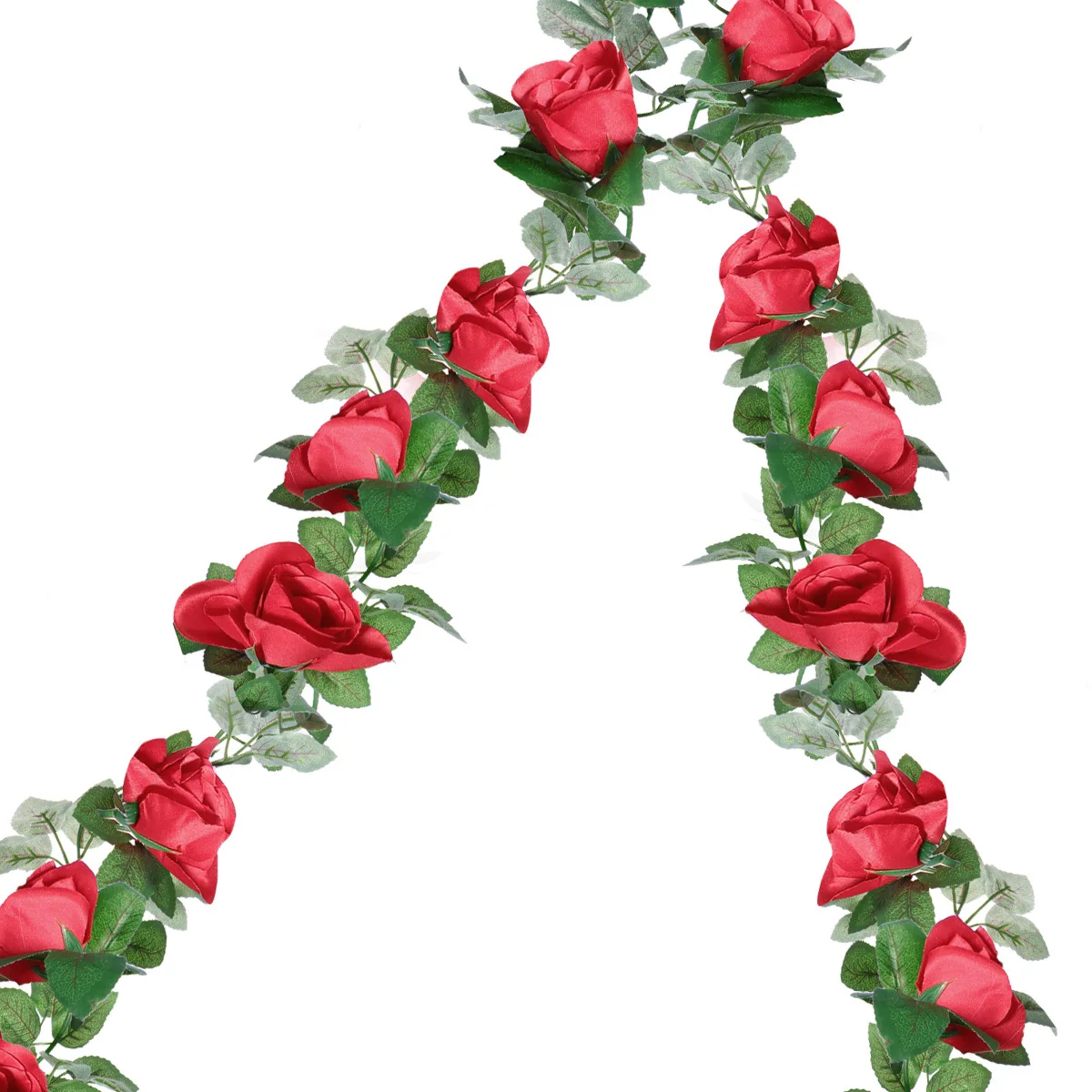 2pcs Simulation Rose Vine Artificial Rattan Decor For Home Garden Party Wedding Fence Wall Stairs Air Conditioning Pipe