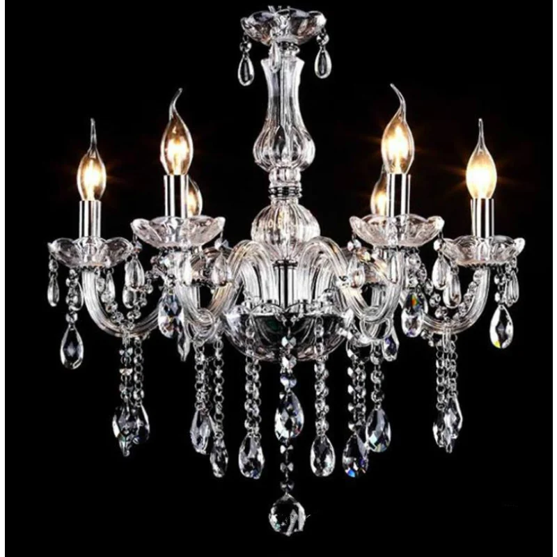 

Clear Crystal Chandelier High Quality Tasteful Bedroom Ceiling Decorative Lighting Candle Chandelier Modern Glass Pandant Lamps