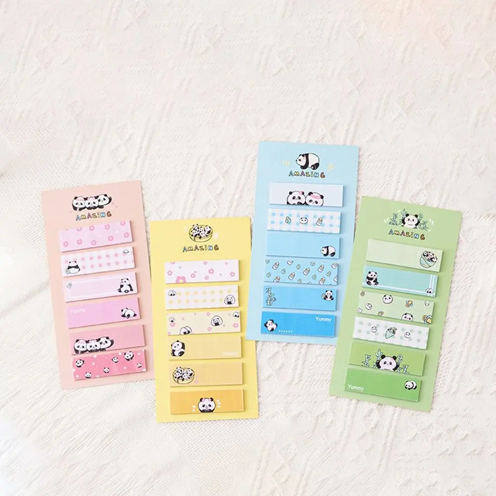 Index Tab Kawaii Panda Sticky Notes Creative Cartoon Memo Pad Girl Heart Portable Label Paper Stickers Planner