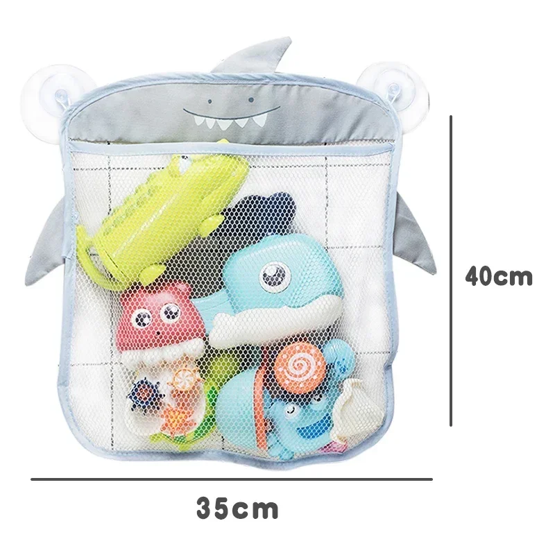Cute Baby Bath Toys Duck Frog Mesh Net Toy Storage Bag Strong Suction Cups Bath Game Bag Bathroom Organizers