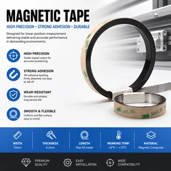 5 5mm nastro magnetico ad alta precisione 5mm striscia passo palo W * H 10*1.2mm per tornio sensore magnetico 5um macchine per la lavorazione del legno