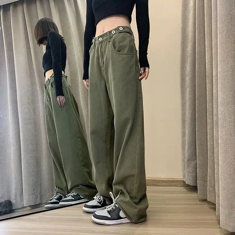 Black Jeans Women Female Cotton New Oversize Harajuku High Street Womens Vintage Straight Denim Mom Pants Baggy Trouser