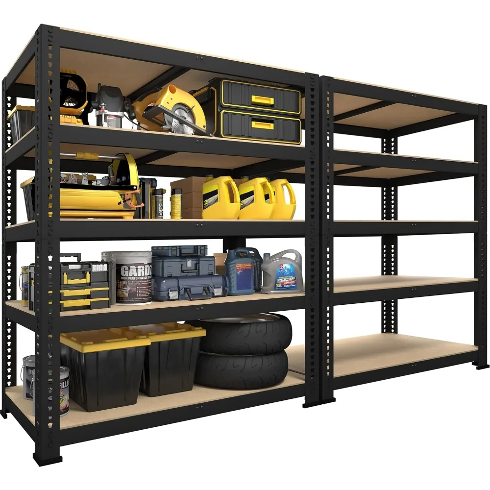 

40" W x 18" D x 71" H Heavy Duty Storage Shelves, 5 Tier Adjustable Garage Storage Shelving, Metal Shelving Unit Utility Rack S