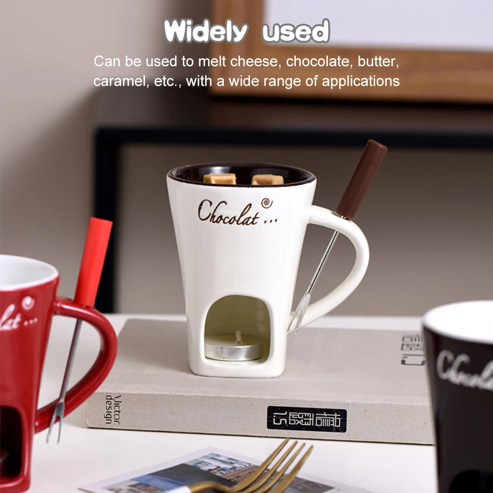 130ML Candle Cup Chocolate Cheese Ice Cream Fondue  Melt Mug Maker Ceramic Fondue Cup Kit Individual Butter Melter Cup