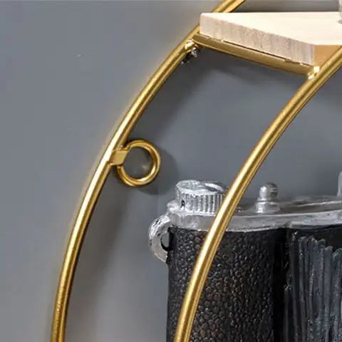 Creative Iron Decorative Wall Shelf Nordic Style No Punching Wall Storage Rack Gold Space Saving Wall Decoration Living Room
