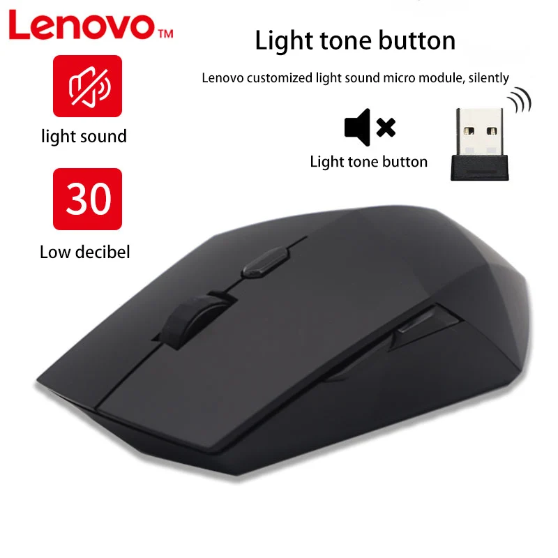 Mouse Lenovo Mouse Black Diamond 2 Mouse Silent Mouse Wireless Mouse Cool Office Mouse Black