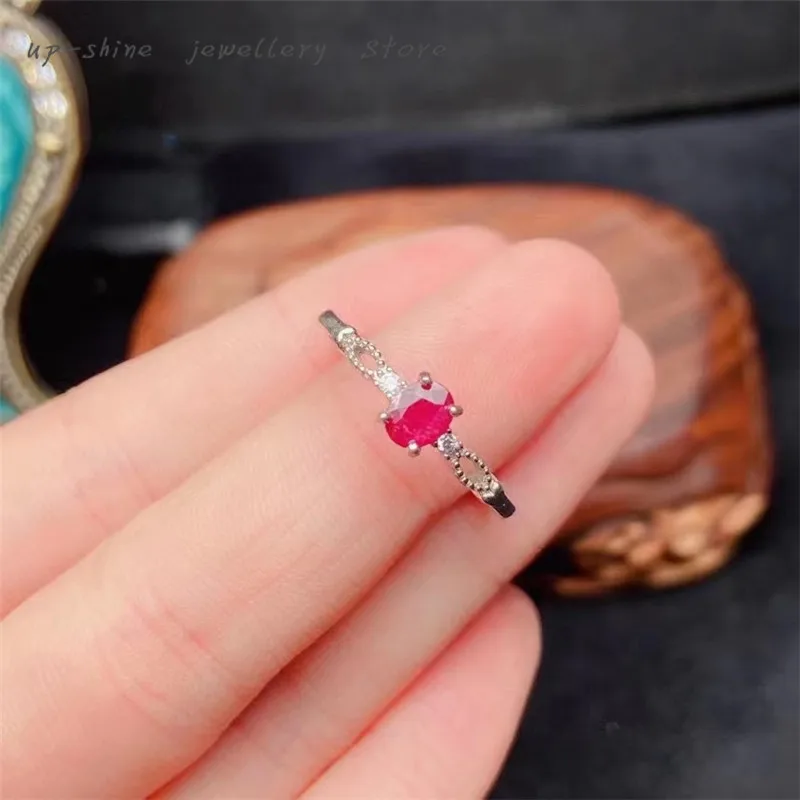 

New 925 silver inlaid ruby ring for women, fine craftsmanship, light luxury jewelry, can be customized