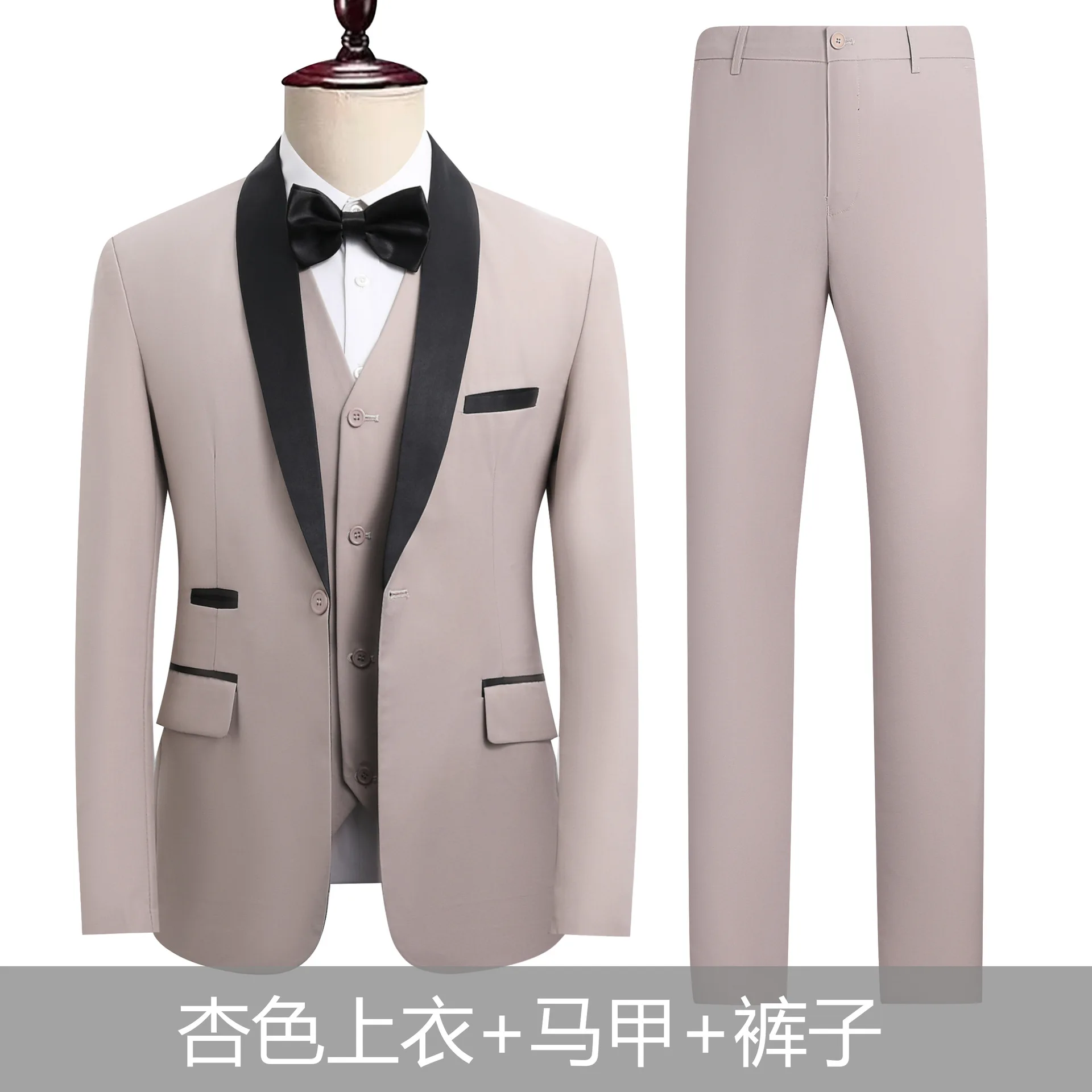 Hot Men's Business Casual Suits High-end Suits Men's Wedding Groom Dress Slim Suits Men's High-Quality Cotton Blended