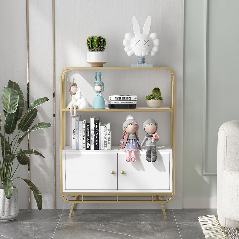 

Marble Bedroom Iron Cabinets Light Luxury Bookshelf Nordic Shelf Cabinets Rack Display Armoires De Salon Auxiliary Furniture