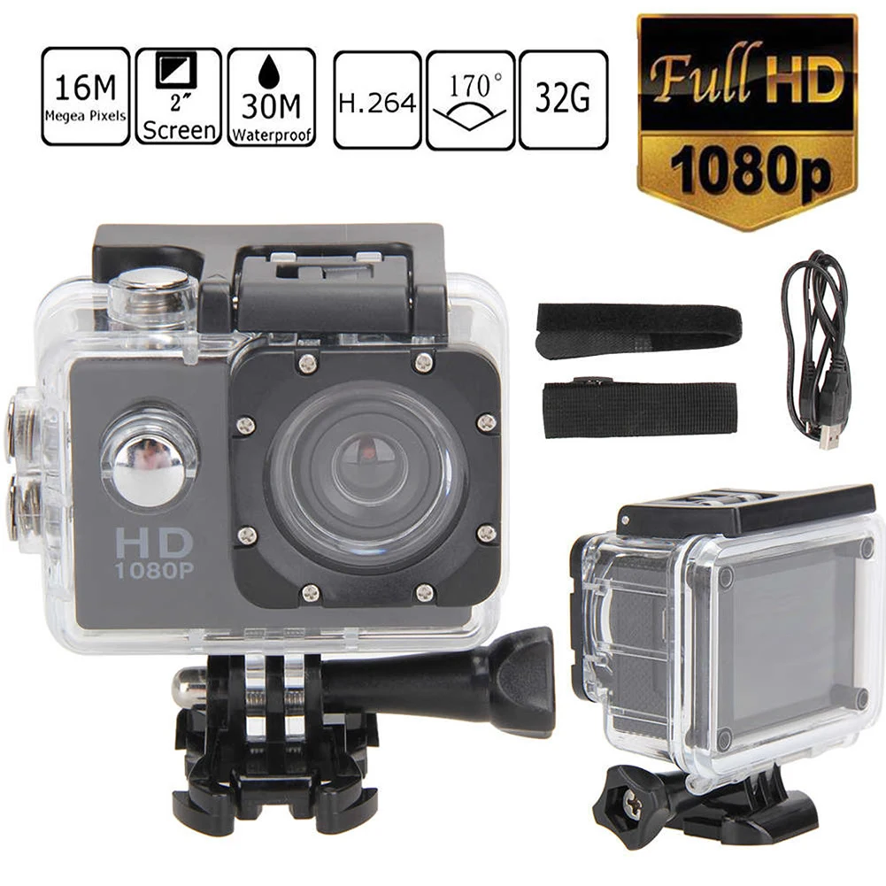 

SJ6000 HD Sport Waterproof 1080p DVR Dash Cam 30FPS 2.0"LCD Diving 30M Waterproof Sport DV