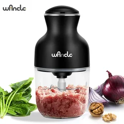 Wancle-picadora de carne doméstica, procesador de alimentos, cuchilla de acero inoxidable, 350W, alta potencia, vegetales, frutas, picadora de cocina, 0,6 l