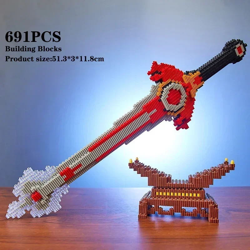 Sword Building Block Toy Model Cosplay Simulation Sword Assembled Toys Ninja Knife Weapon Bricks Toys Creative Gift For Children image 4