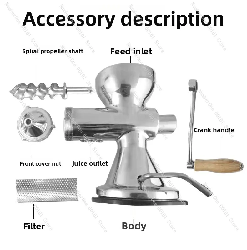 304 Stainless Steel Portable Manual Fruit Squeezer, Hand Juicer for Pomegranate Orange Ginger Wheatgrass