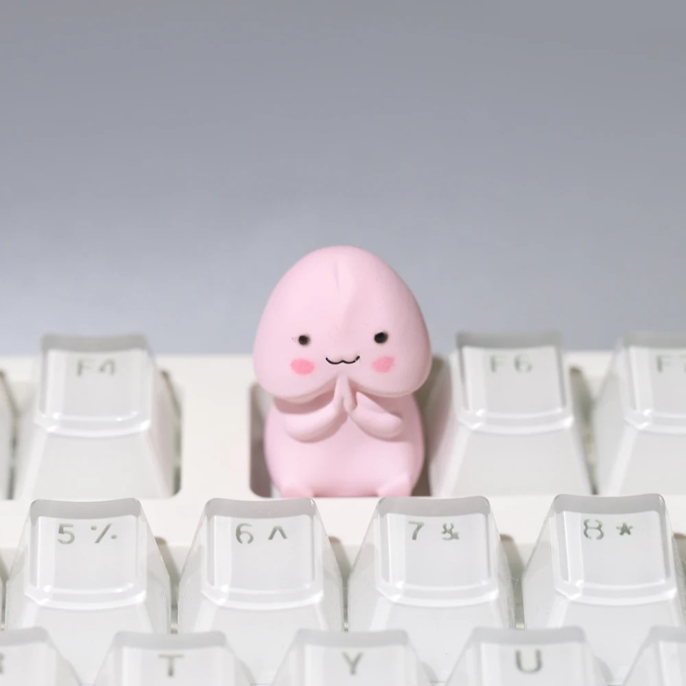 Teclado mecânico Keycaps substituição parte, engraçado personalidade dos desenhos animados, Tintim rosa, criatividade estéreo, paródia, 1pc