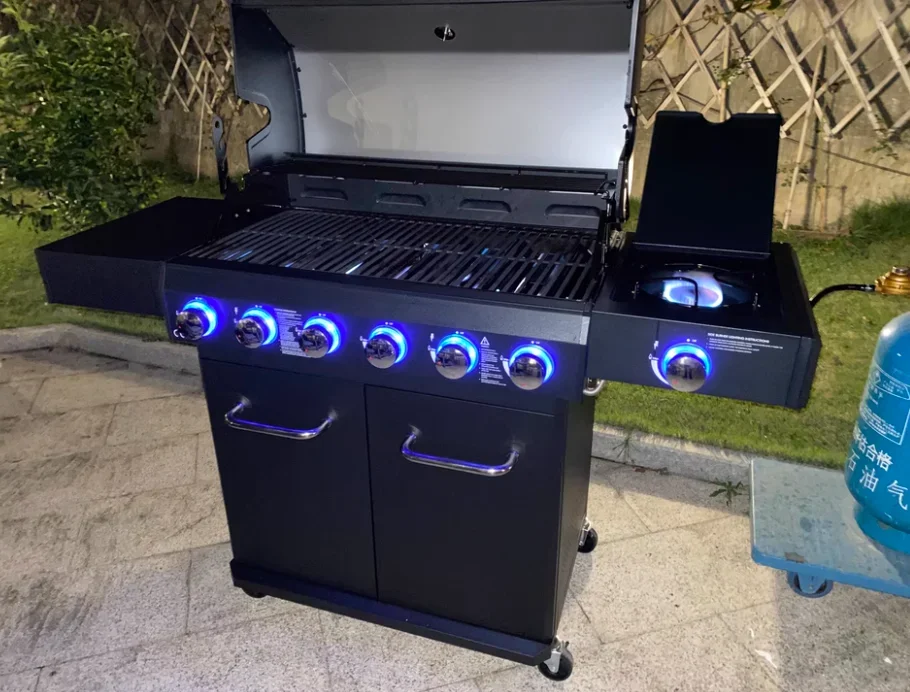 Home Outdoor Barbecue Grill Charcoal American Barbecue Grill, Home Patio Garden Deck Oven, Can Be Charcoal Gas Dual-use