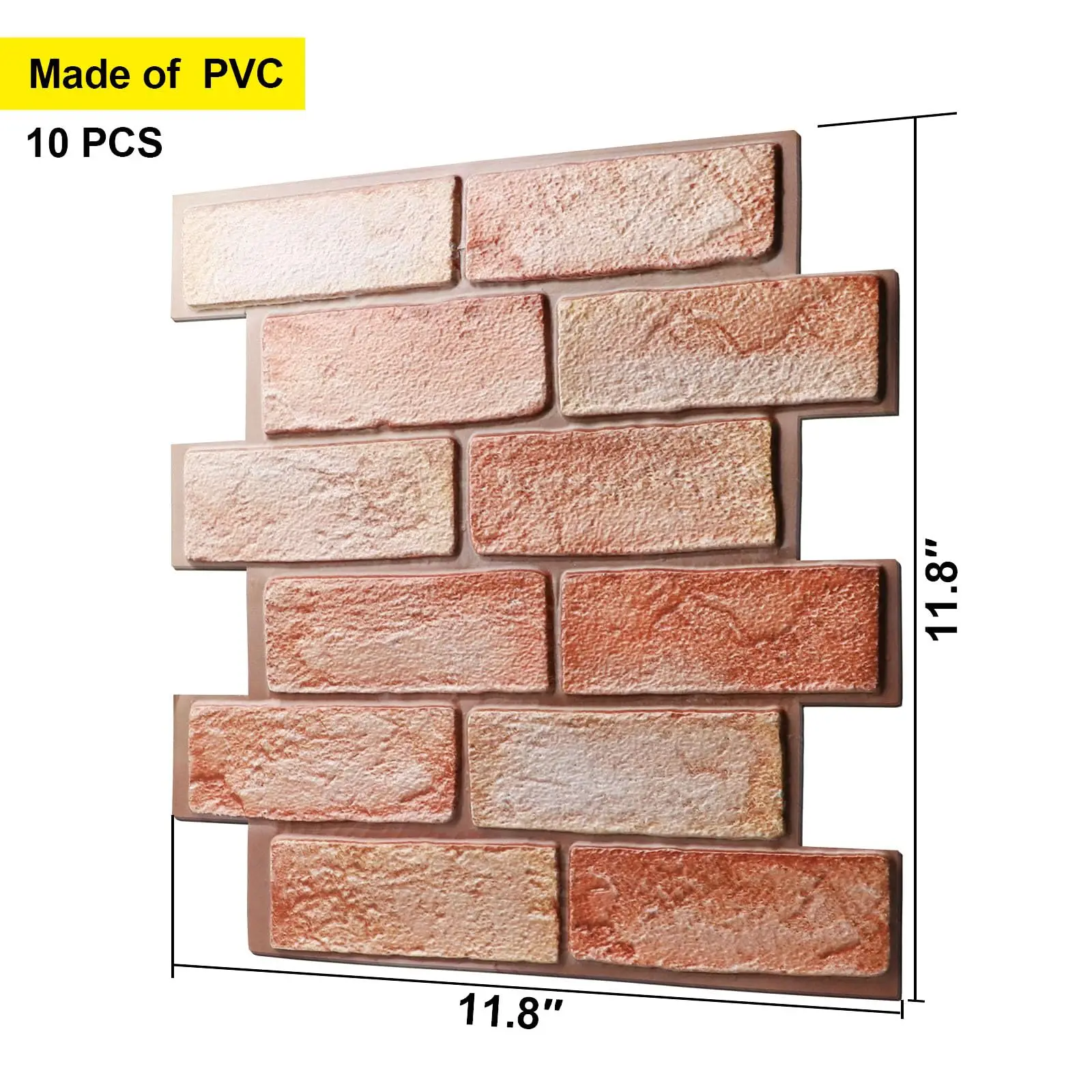 10 PCS Panele ścienne 3D Peel and Stick 11,8" * 11,8" Sztuczna cegła w czerwonej tapecie na ścianach Płytki ścienne 3D Teksturowane