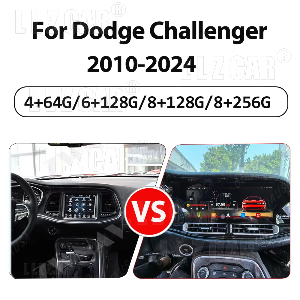 Hy 12.3inch For Dodge Challenger Srt Hellcat 2010 -2023 Carplay Android Car Radio Lcd Touch Screen Multimedia Player Gps Navi 4g