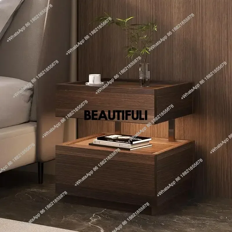 R Luxury European Bedside Table Classic Storage Trendy Simple Night Table Nordic Premium Comodini Camera Letto Bedroom Furniture