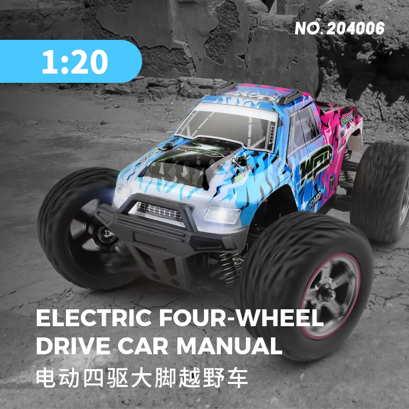 Weili 204006   Política de tamanho completo 1/20 todo terreno com tração nas quatro rodas totalmente proporcional modelo elétrico de controle remoto veículo off-road