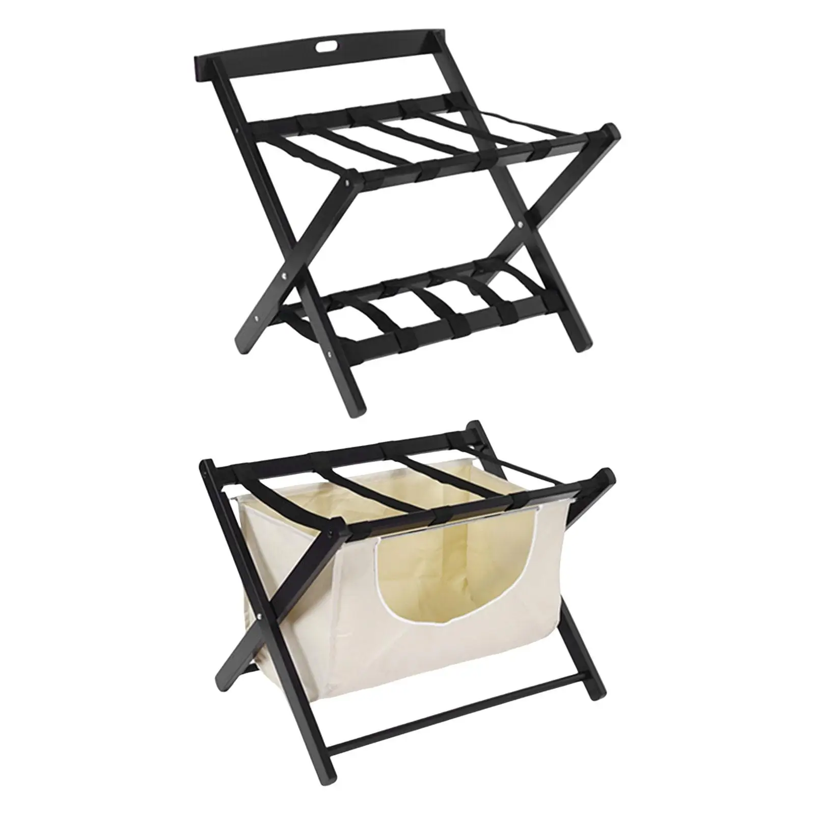 

Folding Luggage Stand Shelf Wood Clothes Holder for Small Space Dorm Bedroom