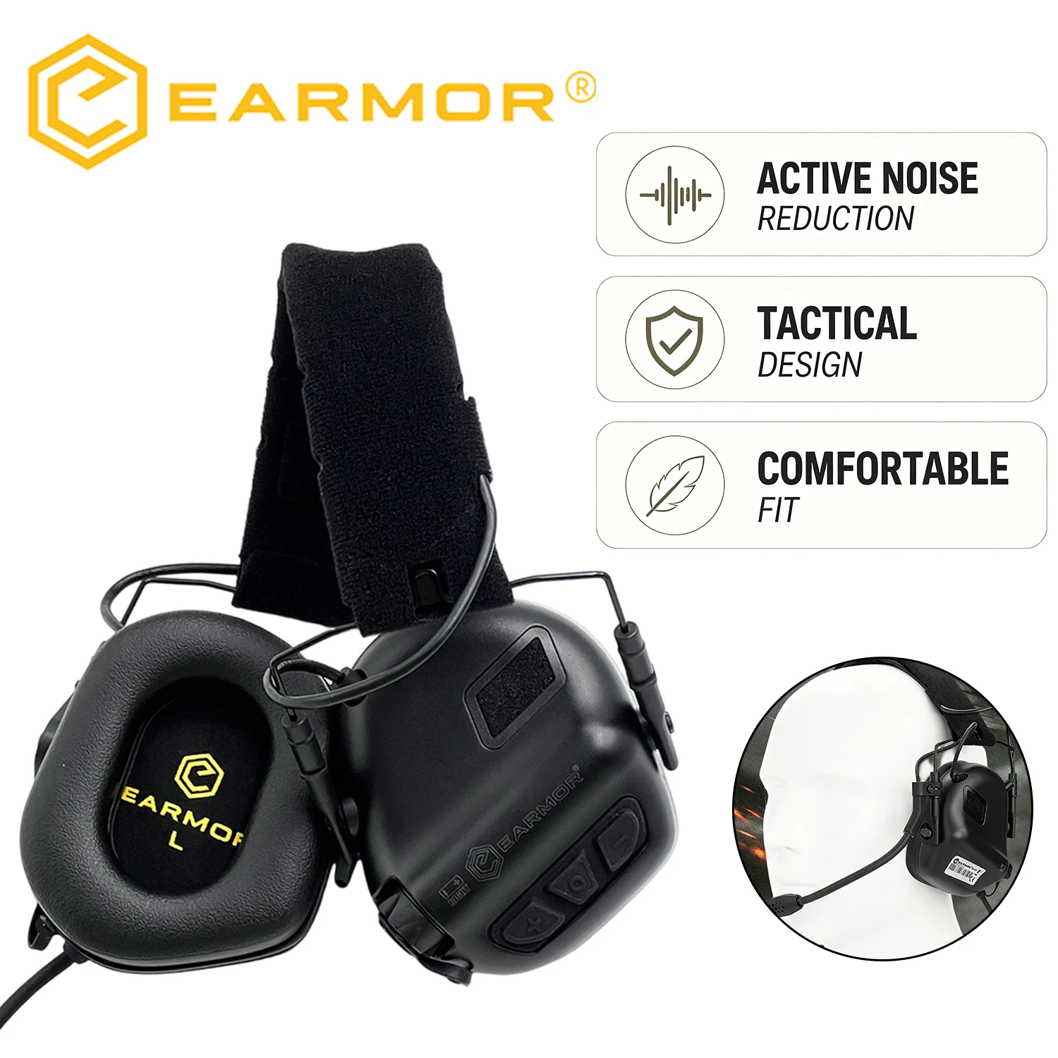 EARMOR Tactical Electronic Shooting Earmuff M32 Outdoor Sport Anti-noise Headset Sound Amplification for Hunting