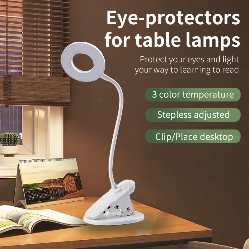 

Multifunctional 4W eye protection non-polar dimming clip Bedside lamp table lamp