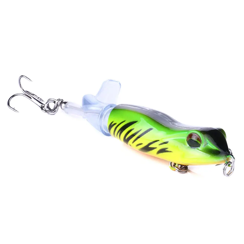 

EASYFISH 9cmTopwater Frog Shape Fishing Lure Plopper Crankbait Artificial Bait Hard Plopper Soft Rotating Tail Fishing Tackle