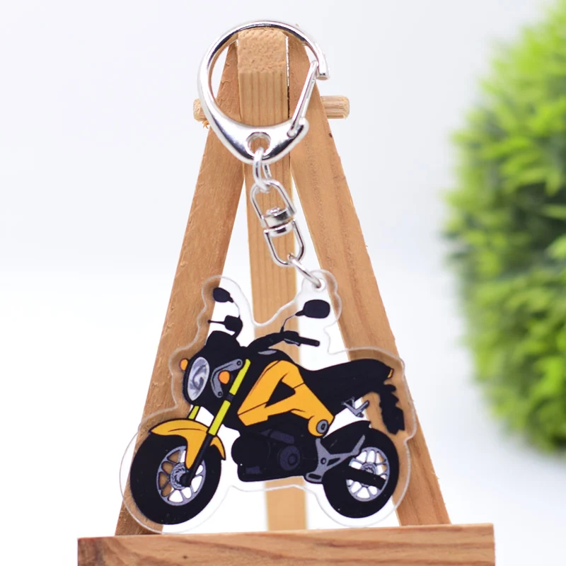 Motorcycle Keychain Clear Acrylic Key Chain Pendant Accessories