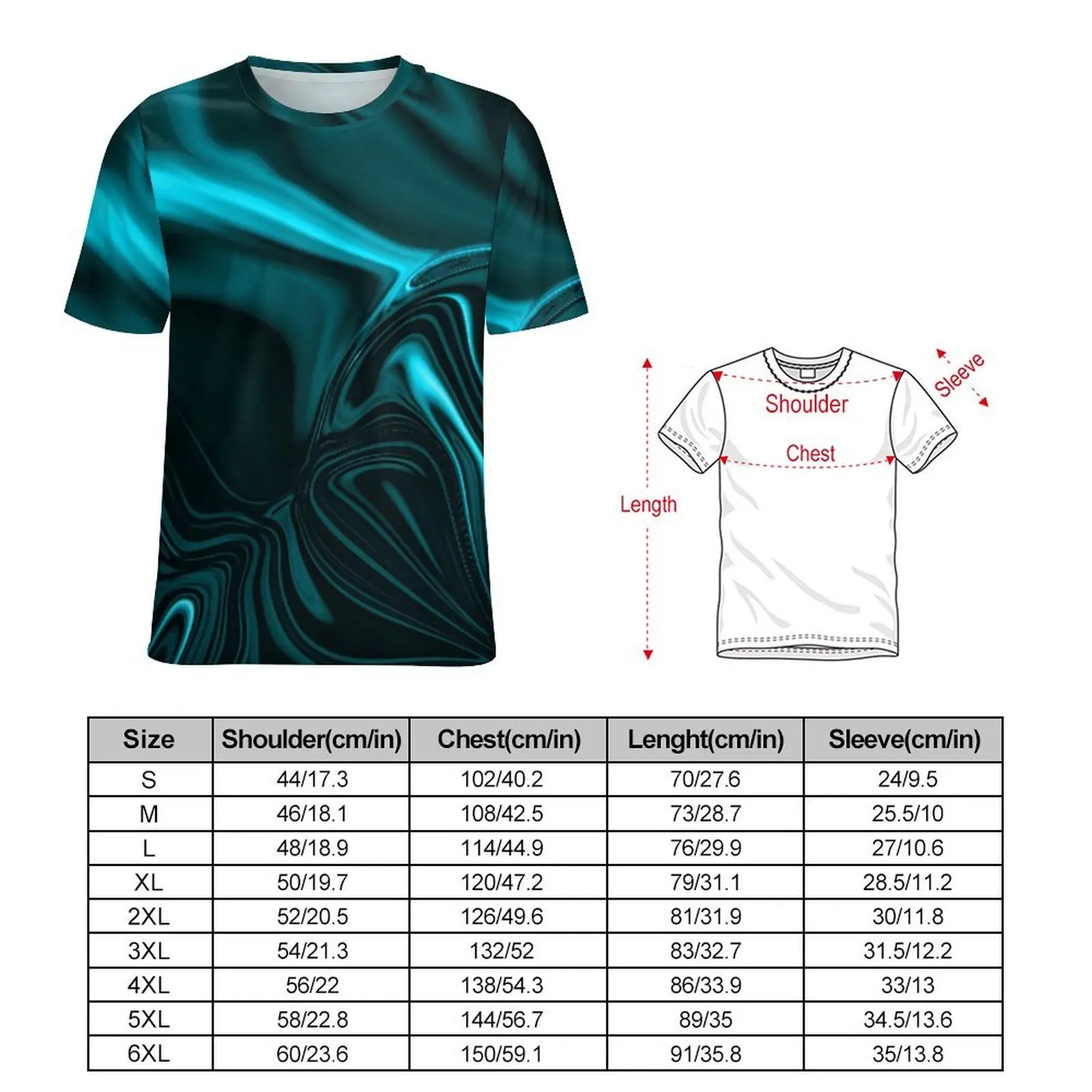 Summer T Shirt Blue Curve T-Shirts Abstract Print Awesome Vintage Tee Shirt For Male Short Sleeves Design Oversize Tops