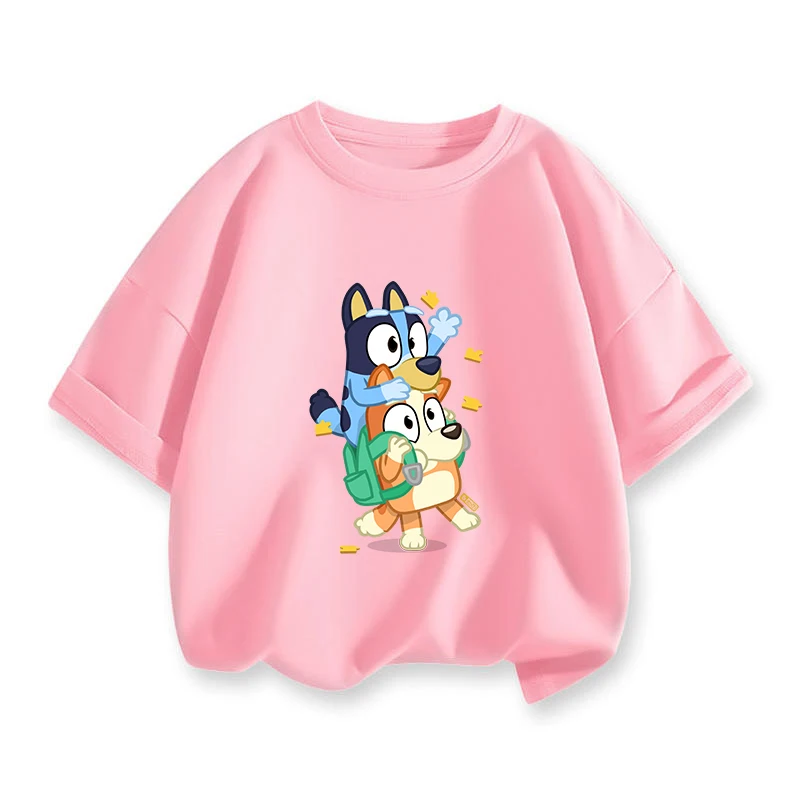 Blueyes Boy Girl T Shirt Clothes Tops Children Clothing Cartoon Anime Boys Short Sleeve Children Summer Clothes Birthday Gift