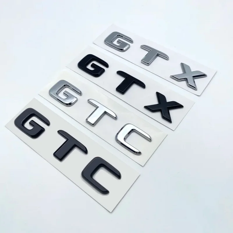 

3D Flat Letters ABS Emblem GTX GTC ID4 ID6 for Volkswagen Car Tailgate Trunk Lid Nameplate Badge Logo Sticker Chrome Black