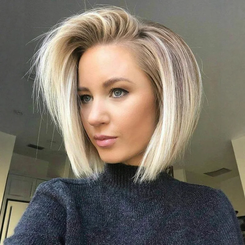 

Парик для концертов и музыкальных фестивалей: женский, короткий, прямой, с градиентом, челка сбоку, стрижка боб, для вечеринок