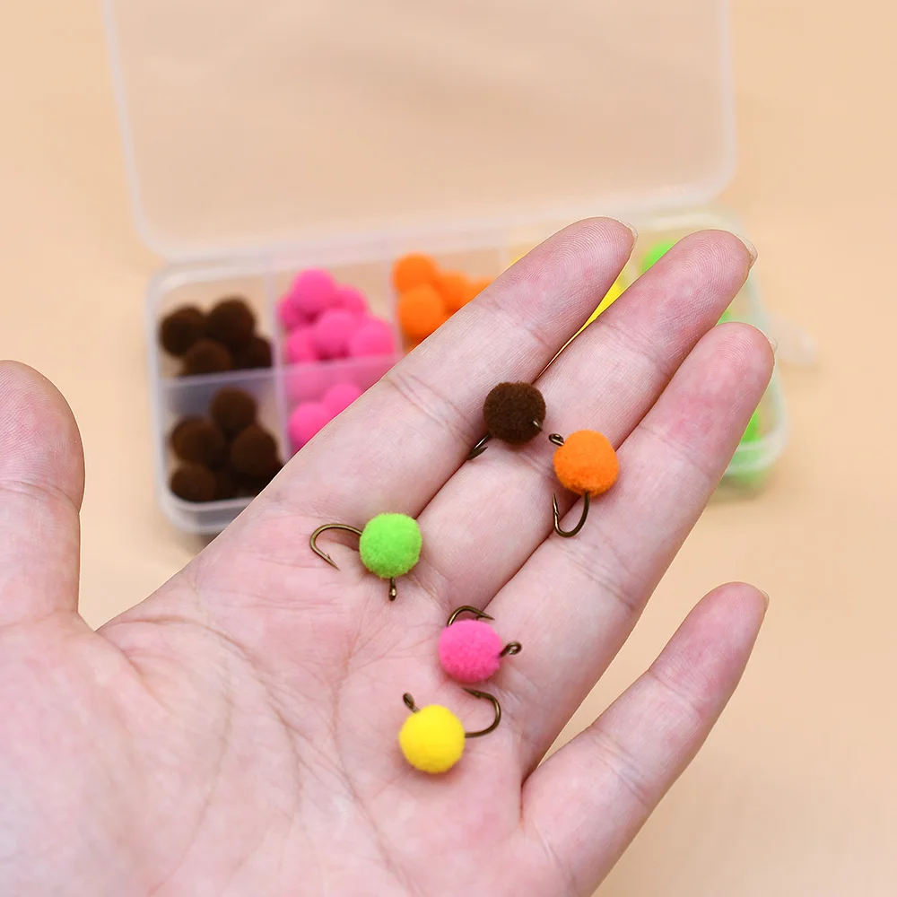 MNFT 100 قطعة مجموعة ذباب صيد السمك النحاسية Beadhead Glo Bug البيض العائمة يطير إغراء لسمك السلمون ، Steelhead ، سمك السلمون المرقط ، اكسسوارات الصيد