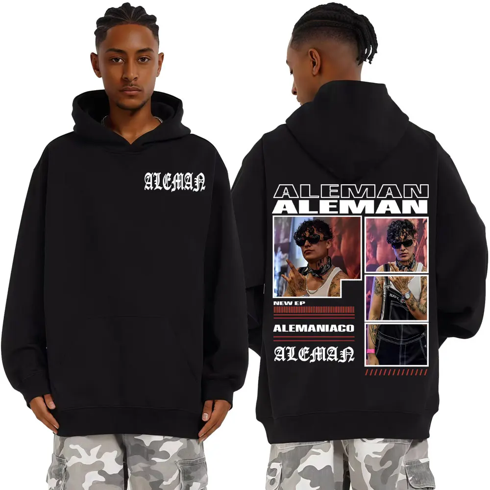 

Рэпер ALEMAN Album Tour Merch Толстовки Мужчины Женщины Одежда Мода High Street Trend Толстовка с длинным рукавом Негабаритный свитшот Топы