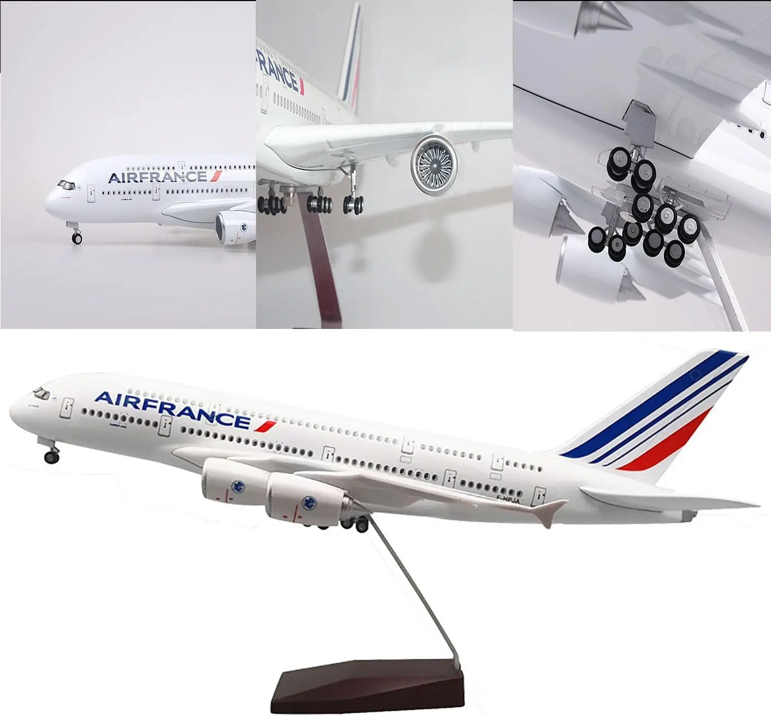 

1:160 Scale Large Model Toy Airplane Airbus A380 Air France Plane Models Diecast with LED Light for Collection or Gift