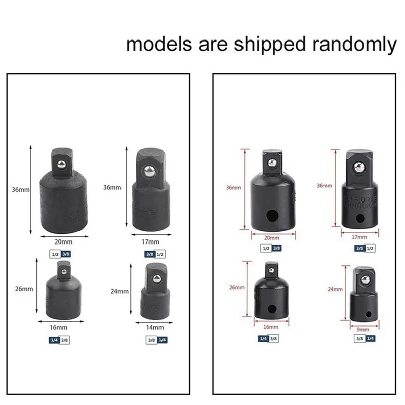 AT48-4 шт. адаптер для привода, преобразователь, редуктор, воздушные ударные торцевые ключи, электрический гаечный ключ, адаптер для инструментов, ручные инструменты