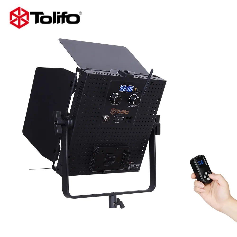 Tolifo 100W Studio Lighting panel Wireless control High Power bicolor Led V-mount Video Light with DMX