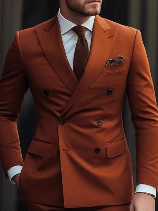 

Men's Two-Piece Suit Wedding Guest Casual Business British Style Photography Suit Host Elegant Feeling Formal Dress