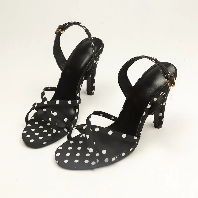 

Женские элегантные банкетные сандалии большого размера, новинка лета 2023 года, модные мягкие и удобные сандалии на высоком каблуке с украшением в горошек