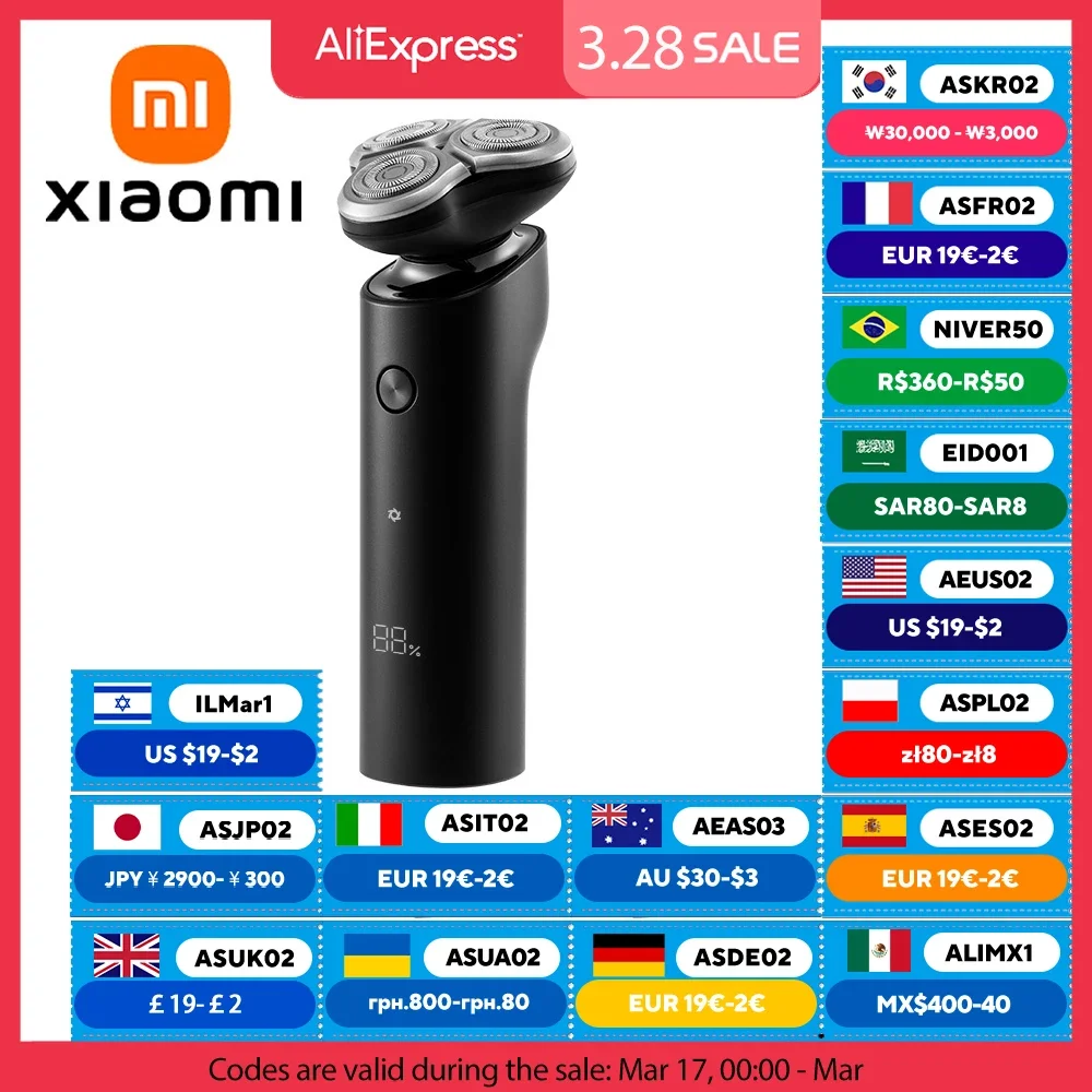 S500 전기 면도기 클리퍼 트리플 블레이드 트리머 남성용 건식 습식 면도 세척 가능 수염 머리 절단기 면도기