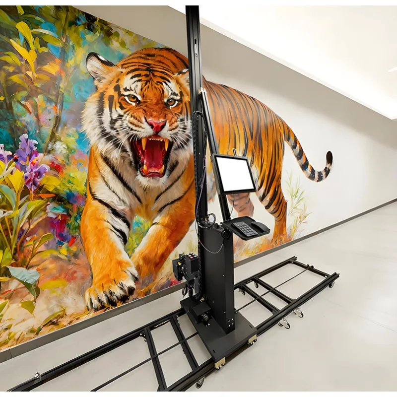 Multi Surface UV Wall Printer Machine with Color Correction and Image Splicing for Wall Graphics